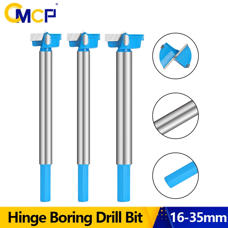 

CMCP Lengthened Forstner Drill Bit Hex Shank 25-35mm Hole Saw Cutter Tungsten Carbide Wood Router Bit Woodworking Cutter Tools