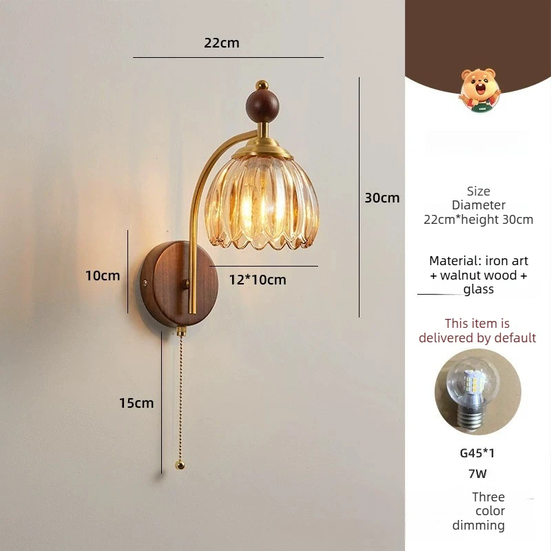 Mid Century wandlamp vintage glazen wandkandelaar hal woonkamer achtergrondverlichting minimalistische gang huisverlichting armatuur
