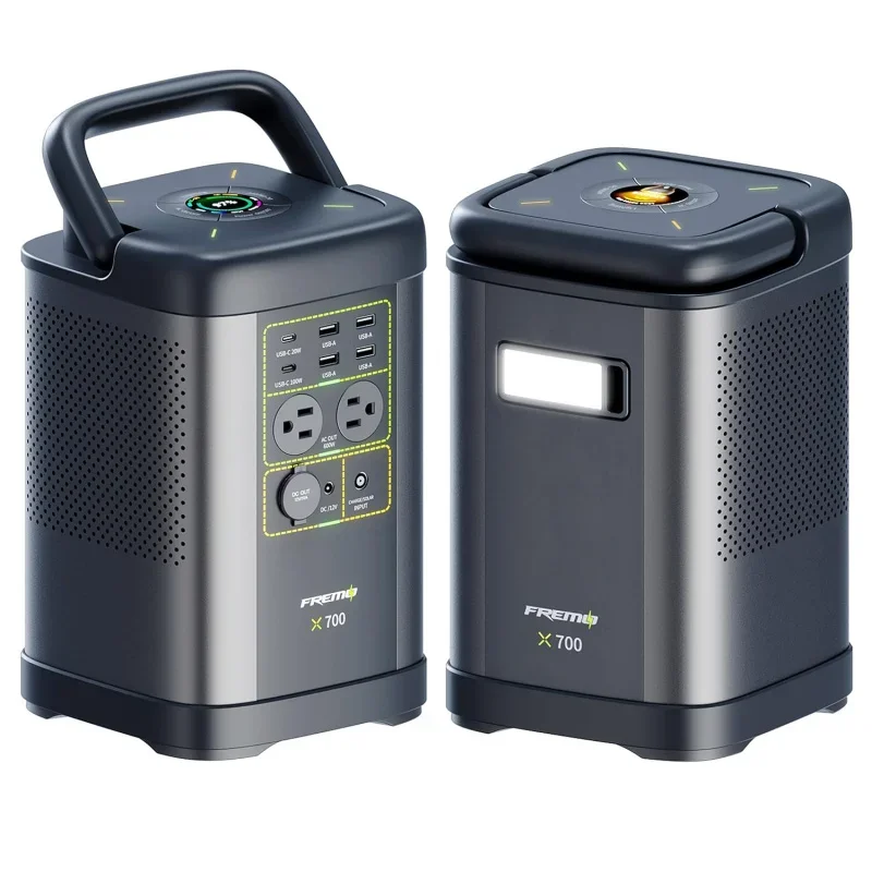 Portable Power Station X700,662Wh LiFePo4 Battery Generator w/2 Upto 110V/1000W AC Outlet,12V Car and USB Ports(P