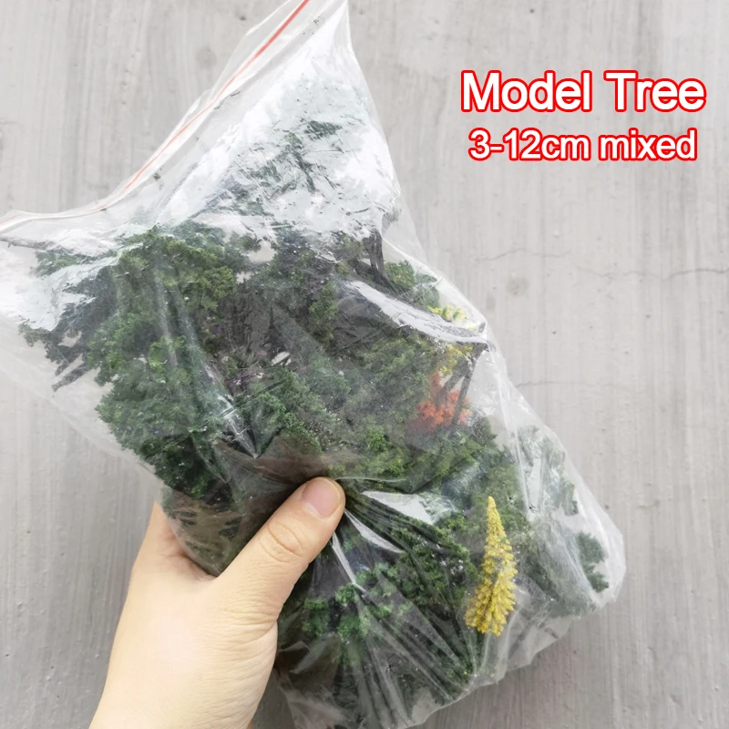 35Pcs/Lot Model Green Trees Mixed Plastic Model Landscape Train Layout Garden Scenery Miniature Diy Handmade Material Decor