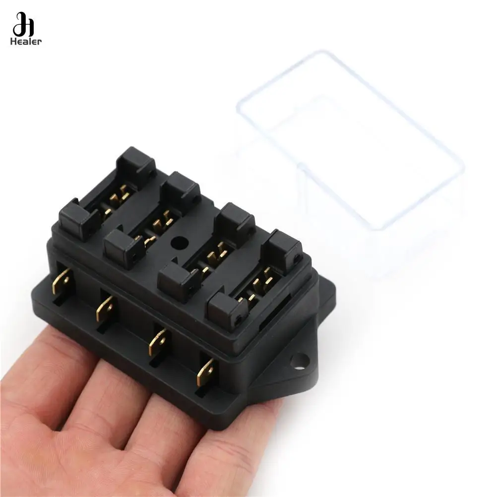 4 Way Circuit Standard ATO Blade Fuse Box DC 12V/24V Car Fuse Block Holder Varied Way Flat Plate Fuse Box Car Fuse Accessory