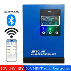 40A 60A MPPT Solar Charge Controller Regulator For 12V 24V 48V Lead-Acid Battery/12V LiFePO4 Battery/12V Ternary Lithium Battery