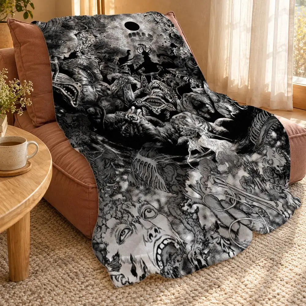 B-Berserk Comics Throw Double Sided Flannel Throw Blanket Soft Travel Camping Sofa Bed Home