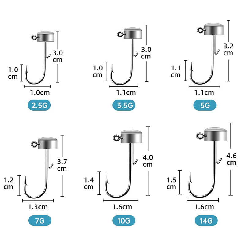 Strengthening fish hooks freshwater and salt water fishing tools 2.5g/3.5g/5g/7g/10g/14g fishing gear