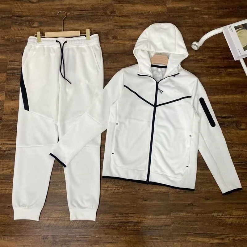 Men's Slim-fit Cardigan Hoodie High Quality Men's Sports Tech Fleece Winder Jacket Hoodie Set Top Set