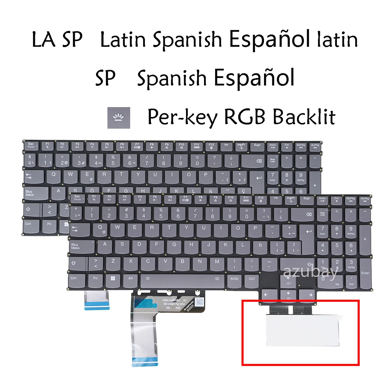 Per-key RGB Backlit Laptop Keyboard For Lenovo Legion Slim 7 16IRH8, 7 16APH8 82Y4,  Legion Slim 7i 16 Gen 8 LA Latin Spanish