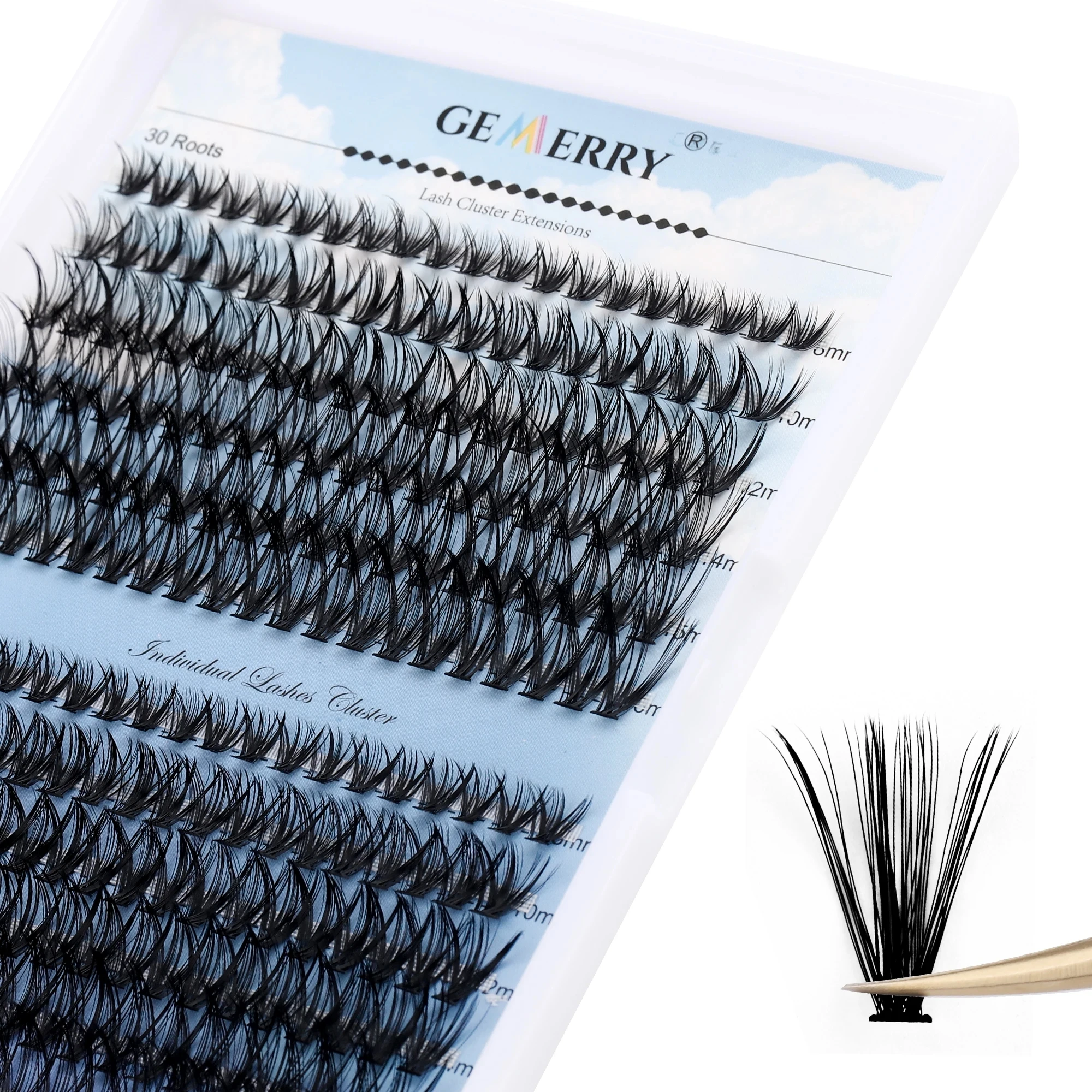 

Gemerry 280 Cluster DIY Eyelashes 10D/20D 30D/40D Premade Volume Fan Lash Extension Individual Faux Mink Heat Bonded Lashes Soft