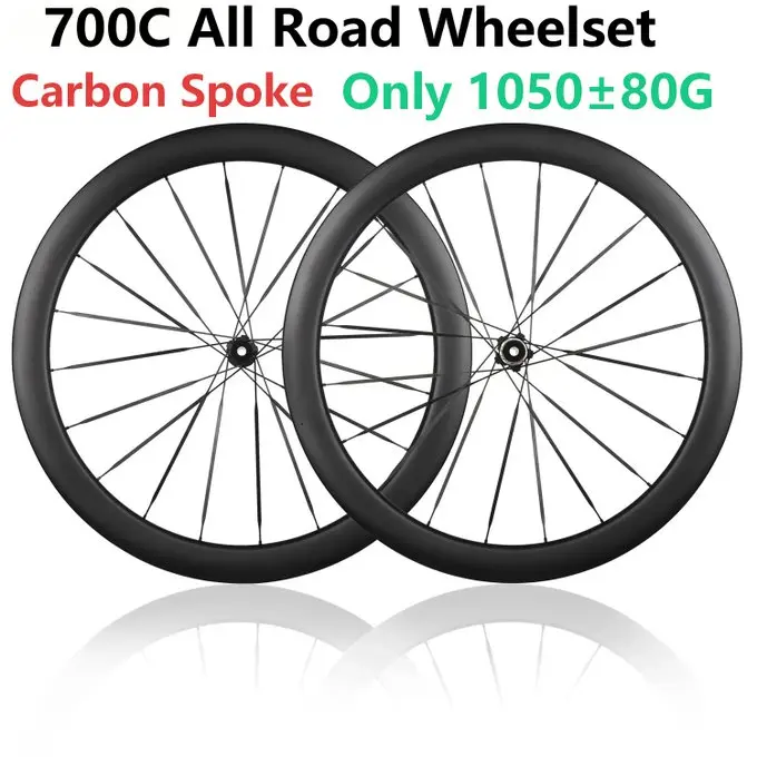 Carbonbeam Carbon-Speichenrad Road T1000 Carbon 700C Carbon-Scheibenbremsen-Laufräder 50mm Clincher Tubeless Carbon-Rennrad-Gravel-Laufradsatz