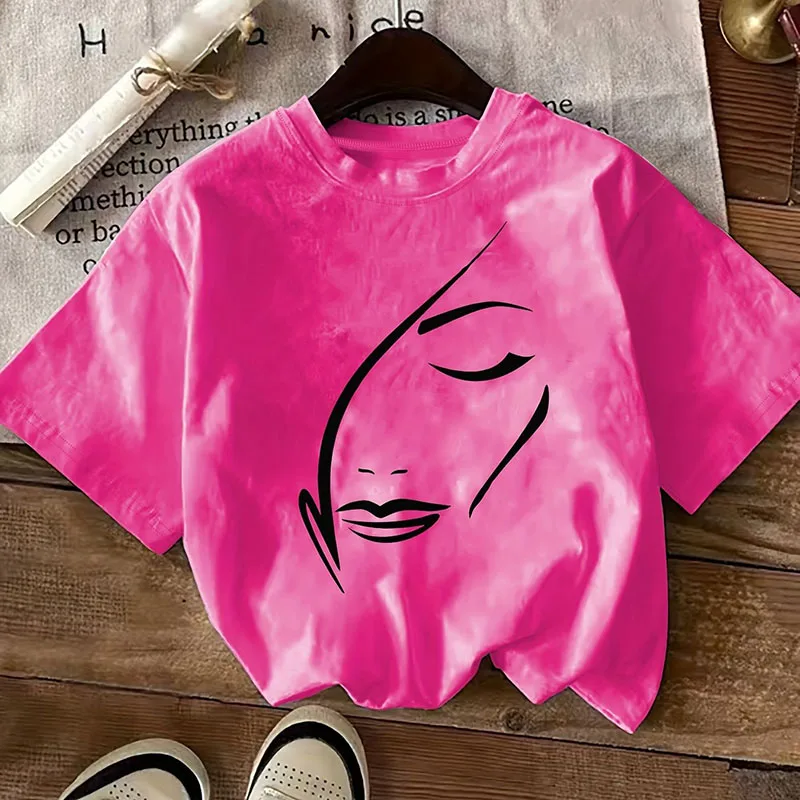 Camiseta informal con estampado de letras y cuello redondo de manga corta para primavera y verano