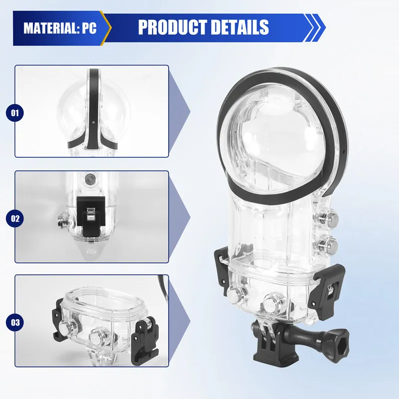 ABDE-водонепроницаемый чехол для Insta 360 X3, защитный чехол для подводного погружения, аксессуары для экшн-камеры