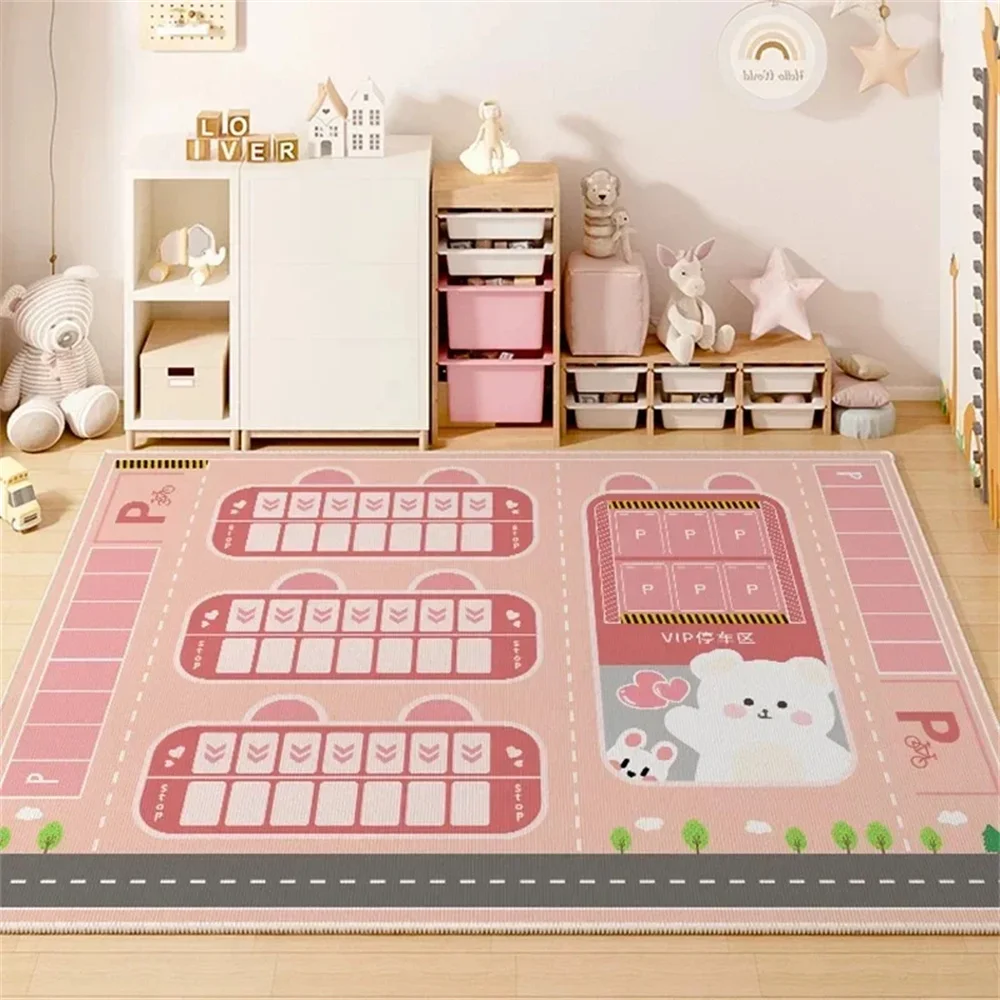 Children's Room Play Area Carpet Living Room Bedroom Children's Car track Digital puzzle game mat Baby play crawl mat