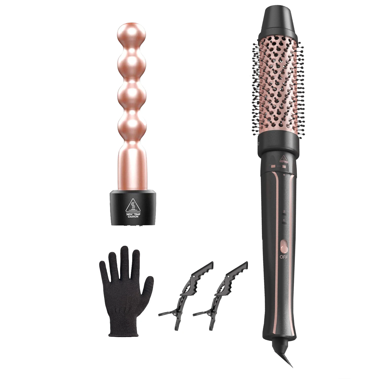 YAWEEN Set Curling Iron, 2-in-1 Replaceable Ceramic Curling Iron, Gourd Shaped Wavy Curling Iron