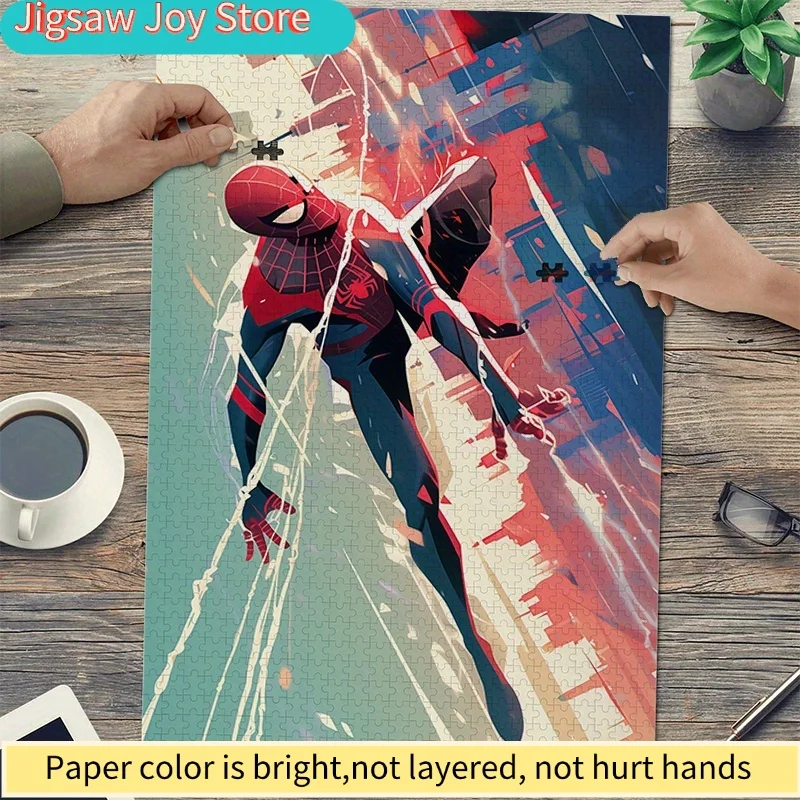 

MARVEL Spider-Man Jigsaw Puzzle - 75x50cm Vibrant Superhero Cityscape Design, Durable M5.12 Thick Cardboard, Adult Brain Tease