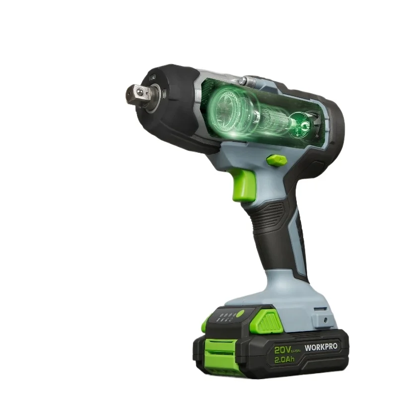 

20V Cordless Impact Wrench 1/2-inch 320 Ft Pounds Max Torque 2.0Ah Li-ion Battery with Fast Charger, Belt Clip for Ea