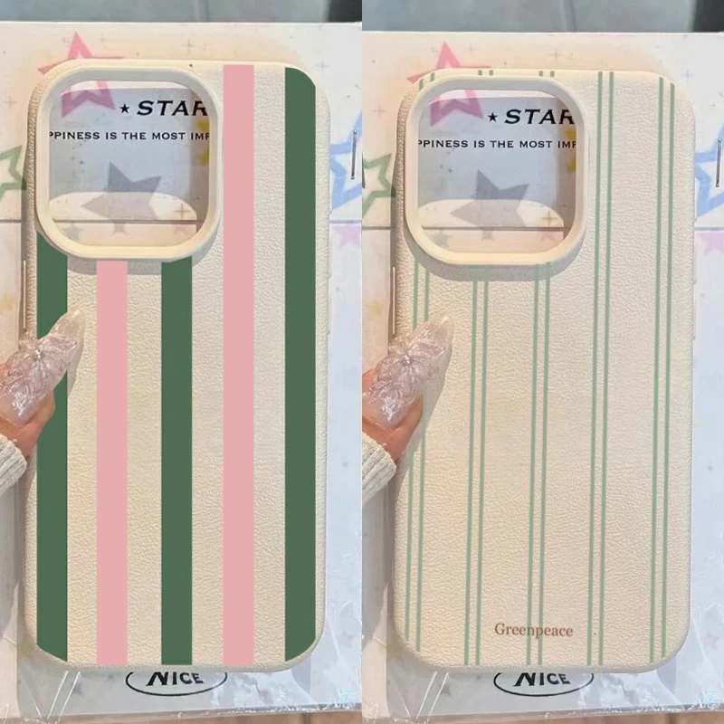 Minimalist INS Phone Case For Samsung Galaxy A53 A33 A73 A23 A22 M15 M55 M56 F06 A31 A51 A71 A03 Colorful Striped Couple Cover