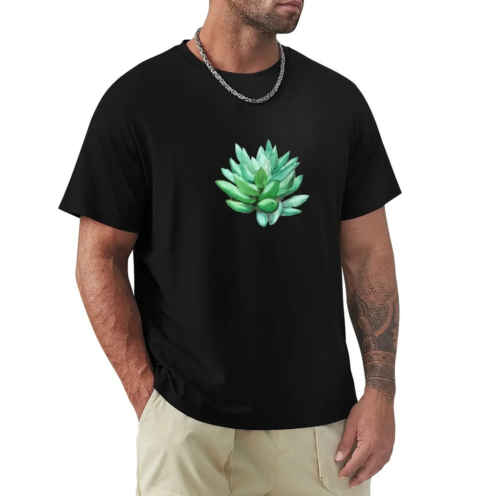 succulent echeveria T-Shirt quick drying aesthetic clothes sports fans mens workout shirts