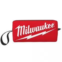 Bolsa de maquillaje grande con logotipo Popular de W-milwaukeed, bolsa con cremallera, bolsas de cosméticos de viaje, bolsa de aseo portátil para mujer