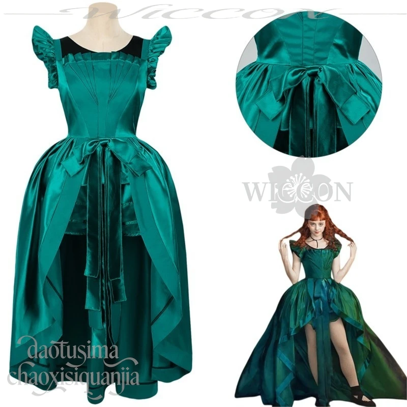Agnes Cosplay Anime Movie Wed Classical Lolita Ball Dance Uniform Green Sleeveless Silk Long Dress Halloween Christmas Party Cos view 2
