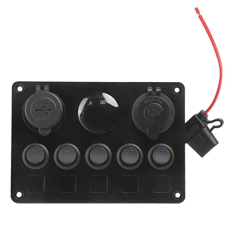 Custom digital voltmeter toggle round button switch panel