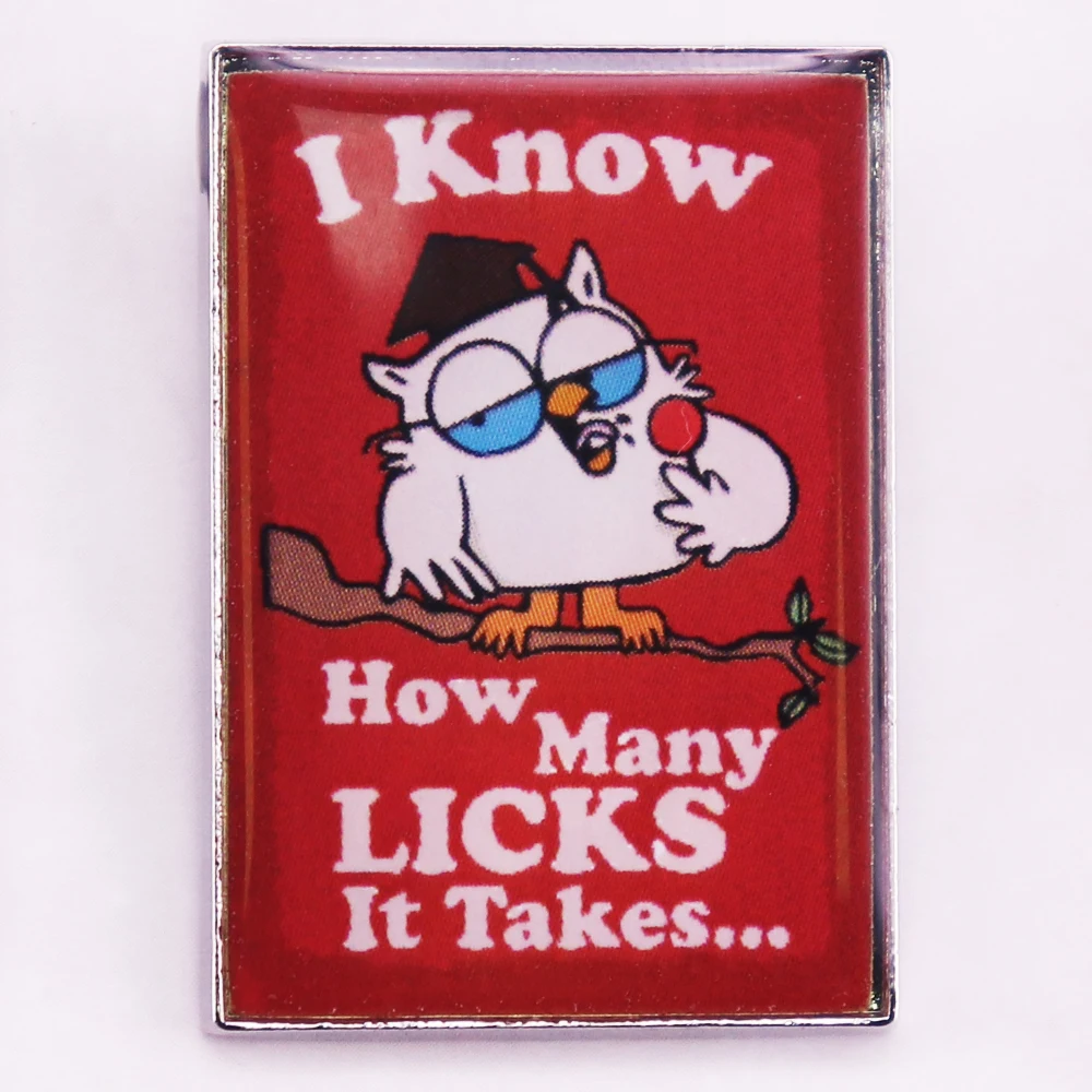 Sé como muchas Licks se necesita, búho divertido, amante, arte, bolso, insignia, regalo de joyería