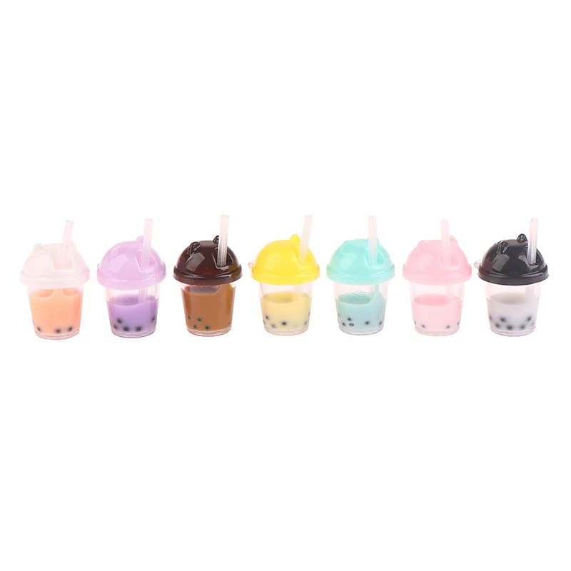 5Pcs 1/12 Dollhouse Miniature Food Mini Latte Bubble Milk-Tea Model Toy Ornament Kitchen Dollhouse Furniture Toys