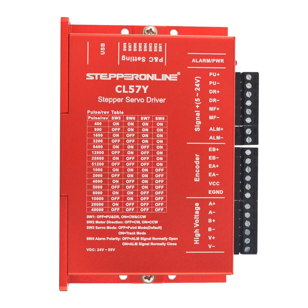 STEPPERONLINE 4 Axis Nema 23 Closed Loop Stepper Motor 3Nm and Hybrid Servo Stepping Driver & 500W 48V Power Supply CNC Kit