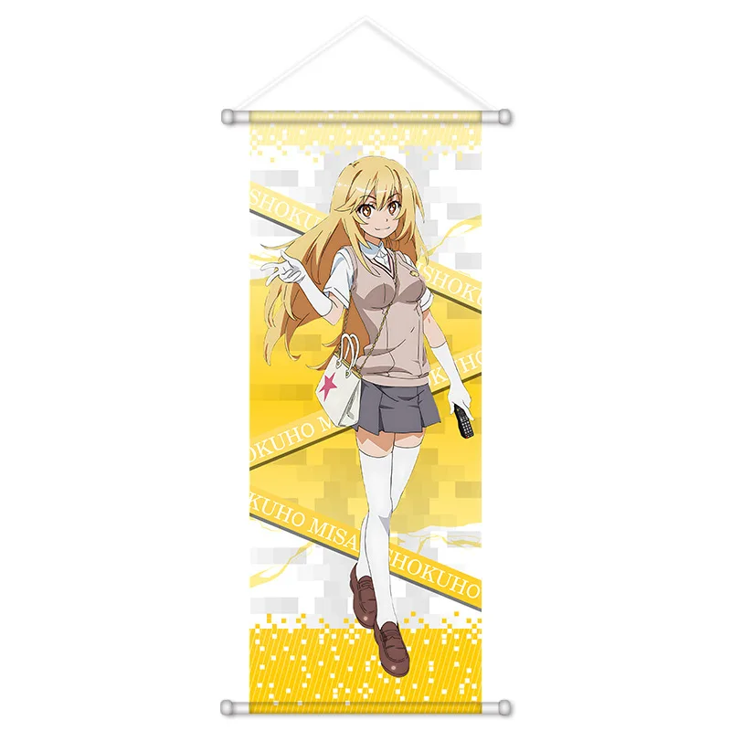 VIKAMA Cyberpunk School Girl Anime Wall Scroll Tapestry Academy City Heroine Art Fabric Poster for Bedroom Gaming Room