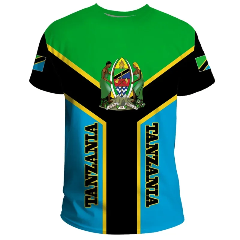 Tanzania Flag Map 3D Printed T Shirt For Men Clothes Africa Country T-Shirt National Emblem Tshirt Fashion Sport Jersey Male Top