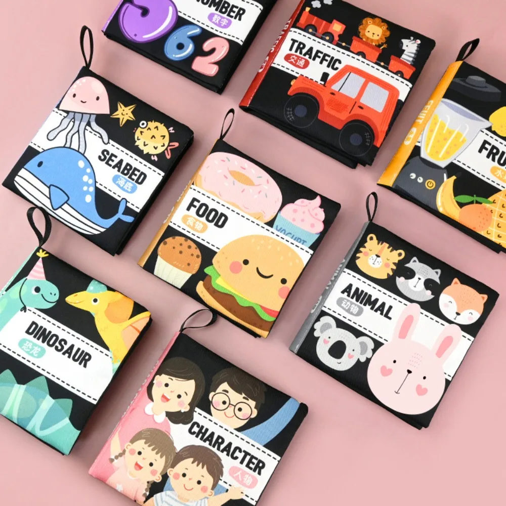 Książeczka materiałowa dla dzieci, kolorowa, 0-6 lat, edukacyjna książeczka materiałowa, wczesna edukacja, zabawka-puzzle, książeczki z ilustracjami z kreskówek dla maluchów