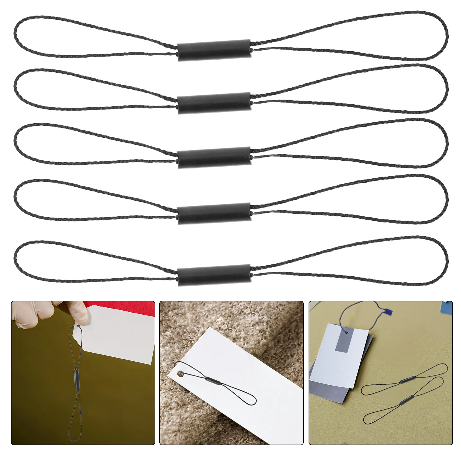 

Hang Tag String Double Lock Cylinder Fasteners For Clothing Shoes Bags Accessories Durable Polyester Rope Tag Strings