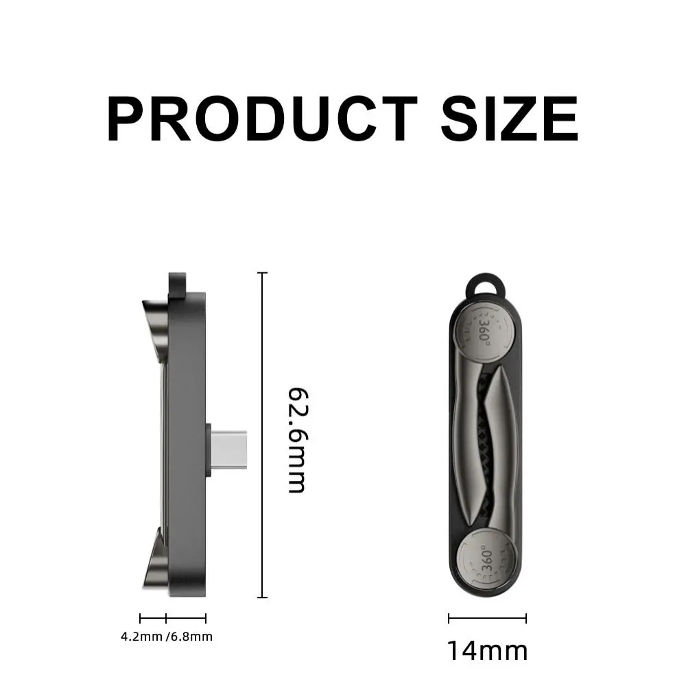 Durable 40Gbps USB C Charging Adapter 8K@60Hz 240W Phone Stand Adapter 360° Rotation OTG Foldable Phone Stand Hands Free Viewing