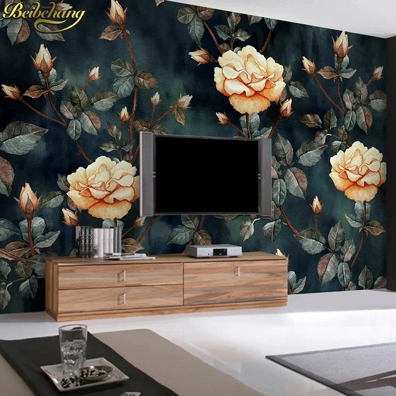 

Фотообои на заказ с американской розой для гостиной, спальни, ресторана, кафе, бара, фоновая настенная роспись, фрески, наклейки