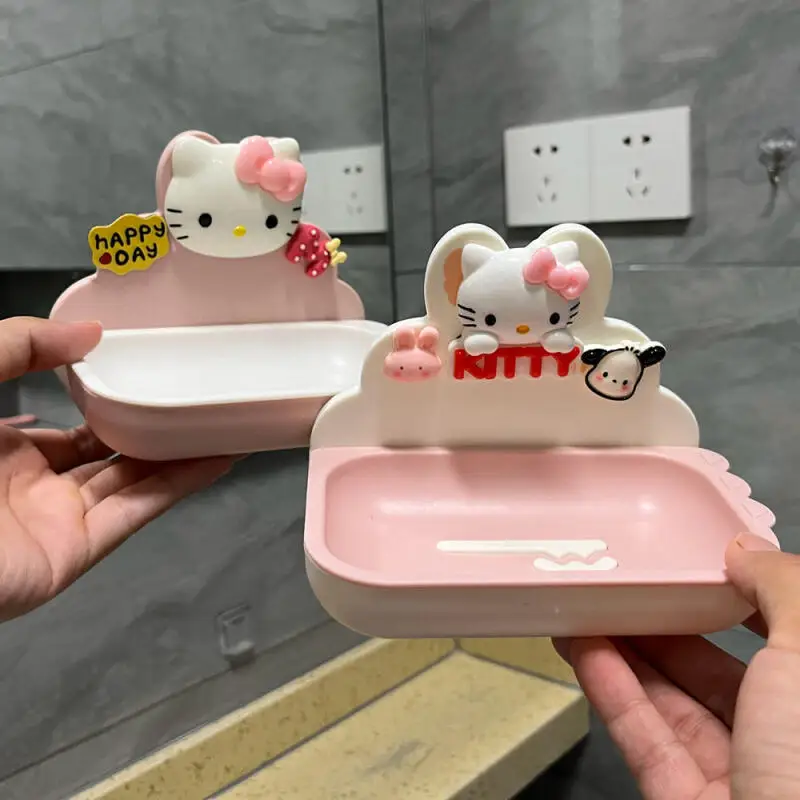 

Sanrio Soap Box My Melody Kuromi Double-Layer Drain Cute Student Dormitory Adult Bathroom Cute At Home New Product Hit Product