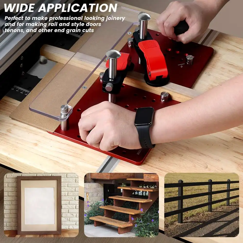 ENJOYWOOD Hooked On Router Table Rail Coping slitta guida per la lavorazione del legno guida di sicurezza slitta per giunti della porta dell\'armadio