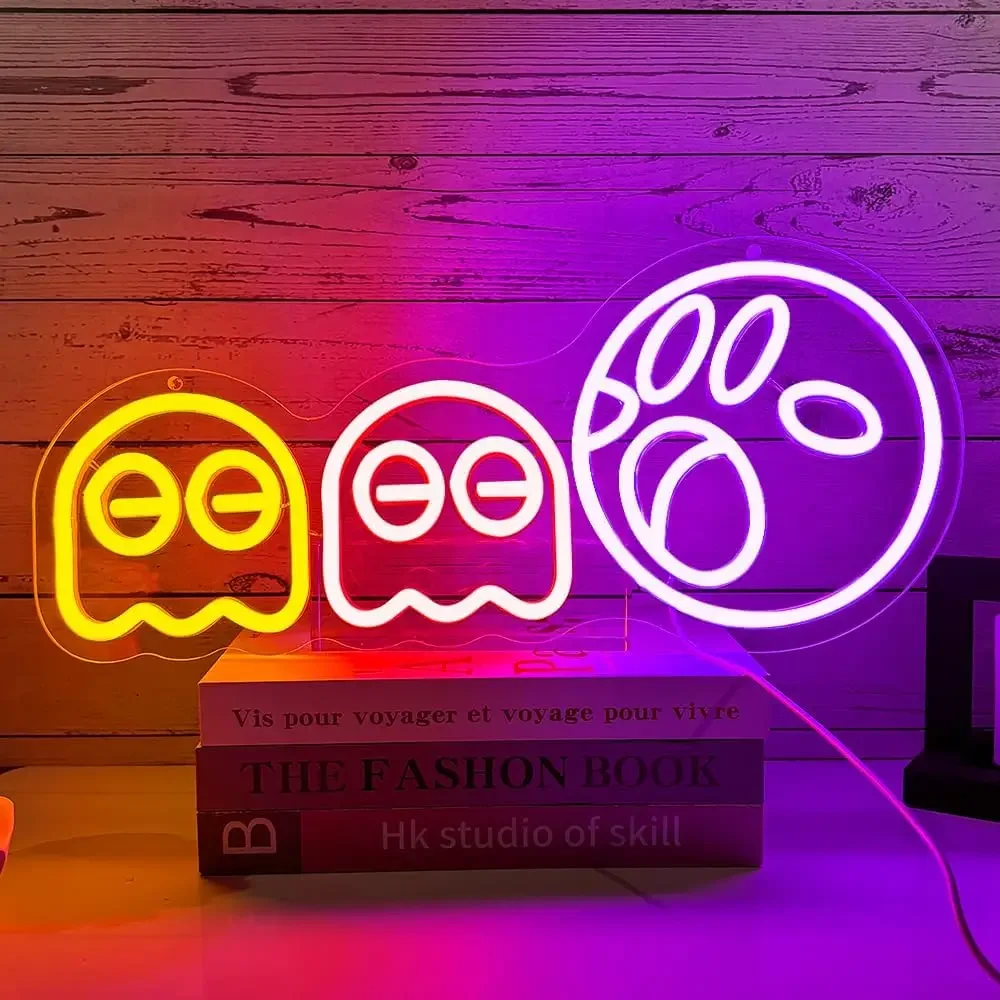 

Anime Ghost Neon Sign Colorful LED Neon Light Wall Decor for Game Room Game ZoneTeenager's Room Gift for Friend Family