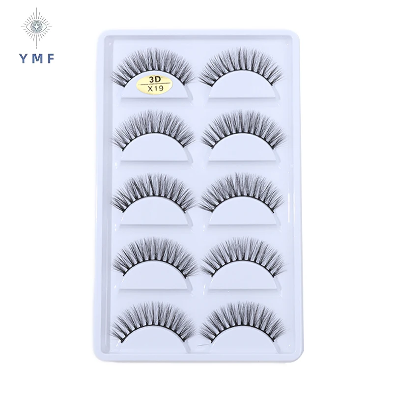 5 Pairs 3D False Eyelashes Natural Soft Volume Extension  Fluffy  Messy Reusable