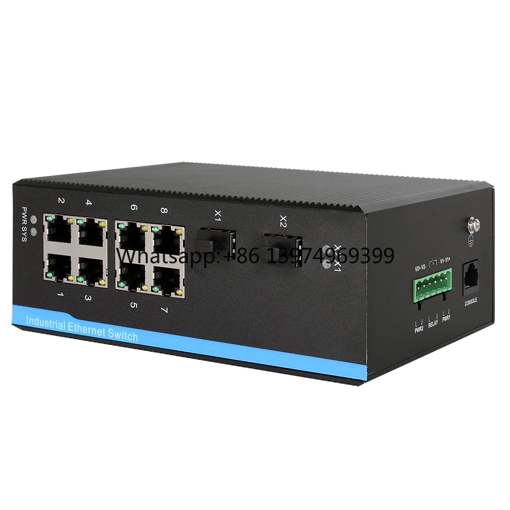 InMax Original Manufacturer OEM ODM 10 Port Full Gigabit Din Rail Managed Industrial Ethernet Fiber Optic Media Converter