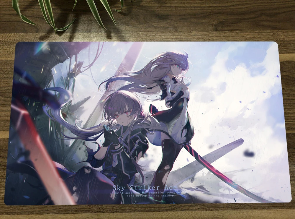 

YuGiOh Sky Striker Ace - Raye & Roze TCG CCG Playmat Trading Card Game Mat Table Desk Gaming Play Mat Mousepad Mouse Pad 60x35cm