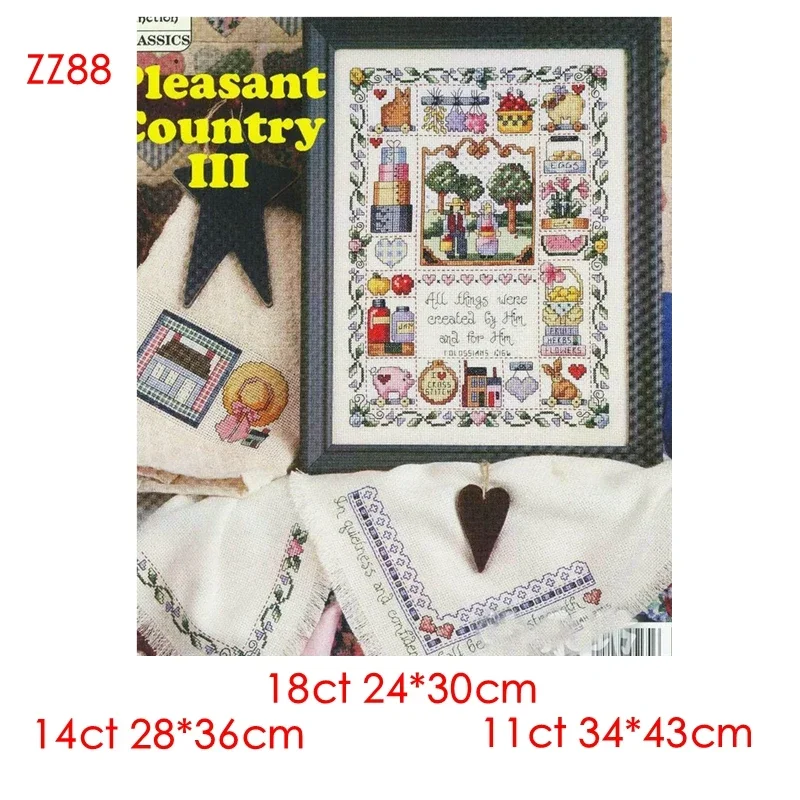 Cross Stitch Cotton Kit Magazine Style All Things 18CT 14CT 11CT Precision Print Handmade Embroidery Material Bag