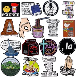 Music Festival Enamel Pins Science Brooches Badge Prayer Lapel Pin For Backpack Clothes Accessories Funny Jewelry Birthday Gifts