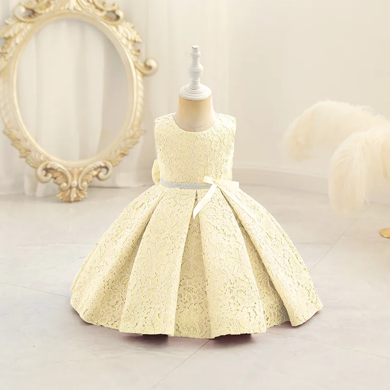 3-10 year old summer baby dress girl sleeveless lace birthday party dress butterfly wedding flower girl dress