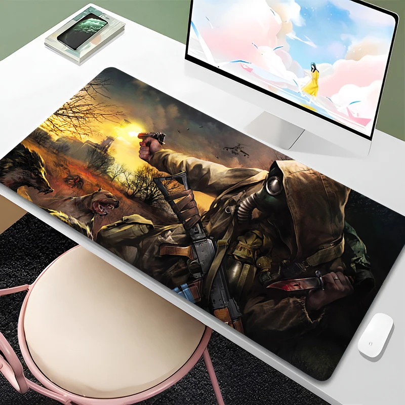 Mouse Pad Office Computer Black Sky Keyboard Pad 900x400 Laptop Gaming Accessories Desk Mat PC S-stalker 2 Anime Gamer Mousepad