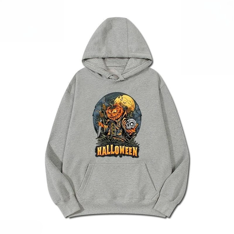 هالوين الجمجمة شيطان اليقطين سترة كبيرة الحجم الرجال والنساء شخصية ارتداء الخريف والشتاء زوجين الدافئة مريحة هوديي