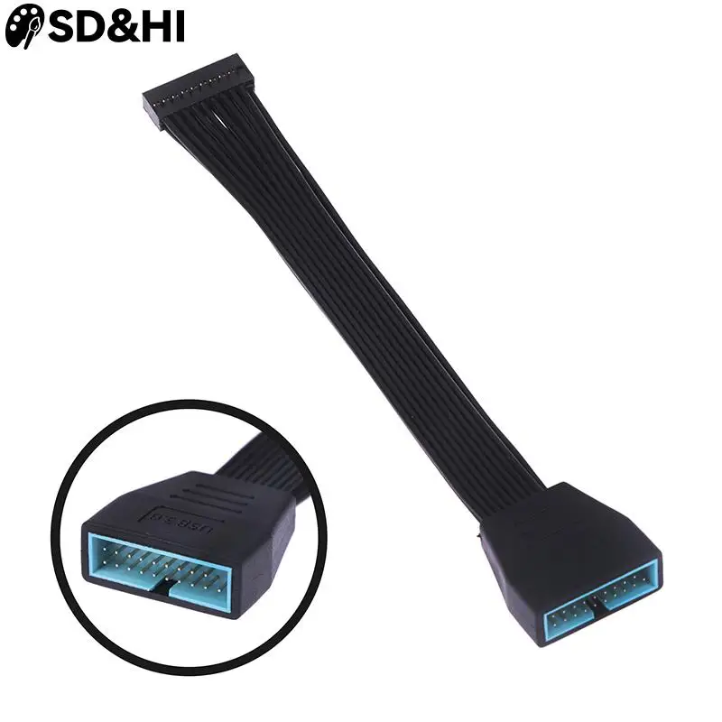 1pc Motherboard Mainboard USB3.0 19Pin 20Pin Female to USB 3.0 19P 20 Pin Male Extension Conversion Connecting Cable 15cm