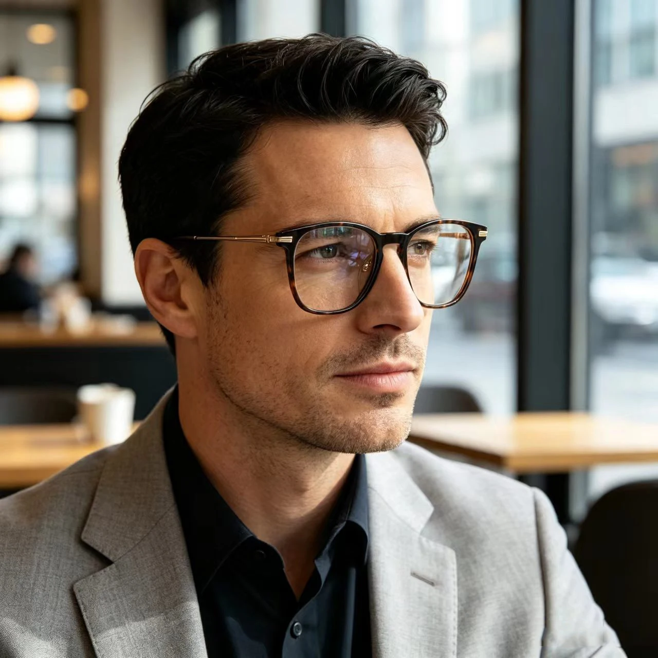 Optical Glasses Frame Men Women Acetate Front with Metal Temple Fashion Prescription Myopia Eyeglasses Clear Lens Eyewear 730001
