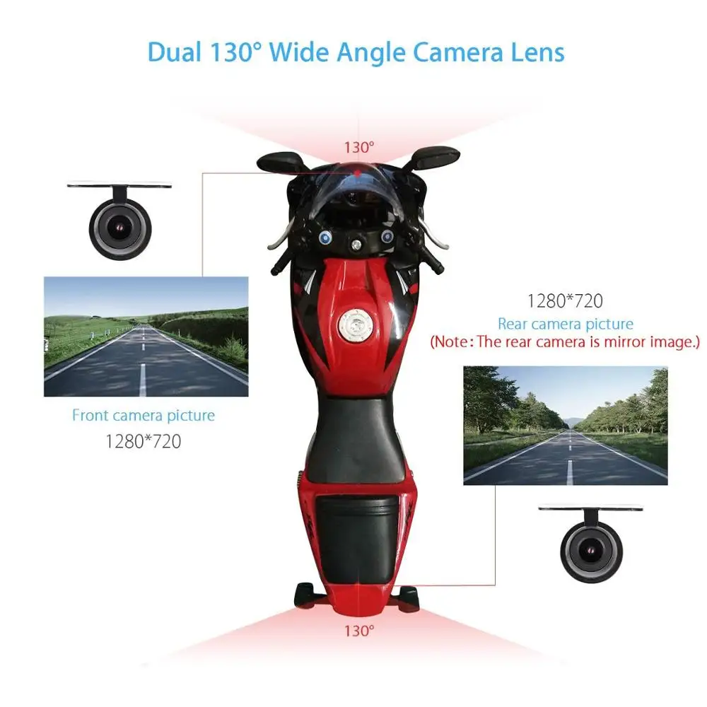 130 Degree Wide Viewing Angle Smart Chipset Motorcycle Car DVR Video Driving Recorder Dual Dash Cam  for Motorbike/Motorcycle