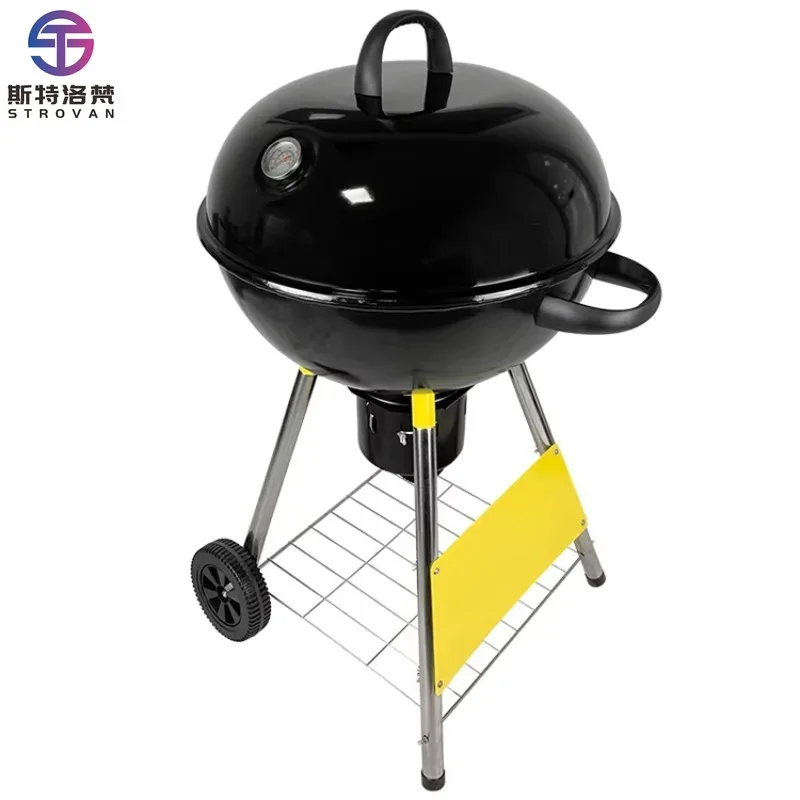 

Modern Steel Outdoor Patio Backyard Grill with Smoke Stove Cart and Folding Design