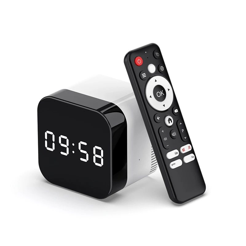 

H96 Clock TV Video Box Decoding Android14 Support 8K Wifi6 Media Player TV Receiver BT5.0 Voice Remote TV Boxs US Plug