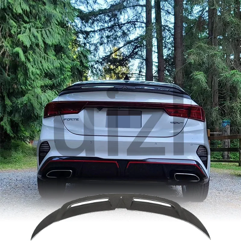 

For Kia K3 Cerato Forte Sport GT 2019 2020 2021 Real Carbon Fiber FRP Rear Trunk Lid Car Spoiler Wings Exterior Accessories