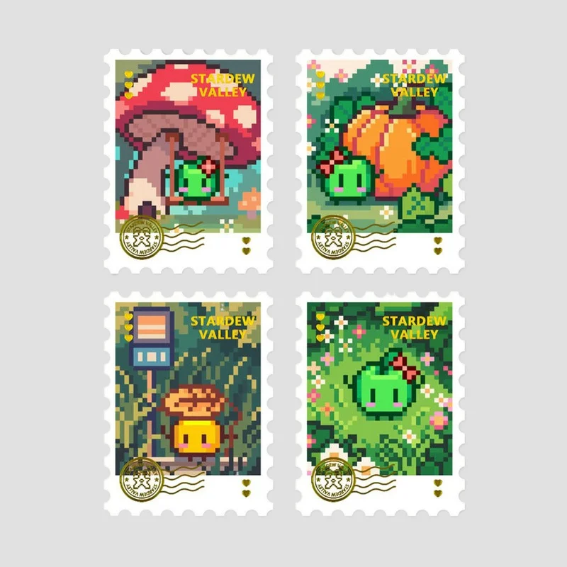 New Stardew Valley Junimo Pixel Art Cute Kawaii Ins Style Fan Made Collectible Sticker Stamp Gift for Friends